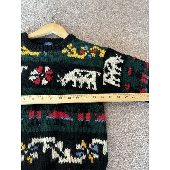 90s GAP S Fair Isle Chunky Knit Sweater Shetland Wool Peruvian Print 32” Chest - Picture 7 of 7